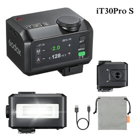 Godox iT30Pro S TTLカメラフラッシュ SONYカメラ用 ミニサイズ GN15 HDタッチスクリーン HSS 先幕シンクロ 後幕シンクロ グローバルシャッターシンクロ対応 1.5sリサイクルタイム 560回全出力フラッシュ バッテリー内蔵 カメラフラッシュ