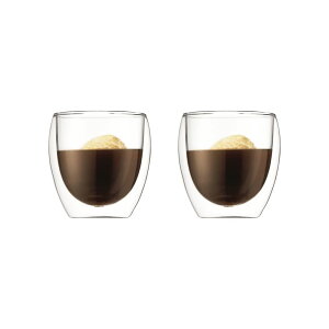 bodum �p���B�[�i �_�u���E�H�[���O���X 0.25L 2pcs �s�f���}�[�N �k�� �I�V���� �M�t�g �R�b�v�t