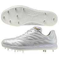 ミズノ MIZUNO ミズノプロ スピードレボプロ (野球/ソフトボール) 野球 金具 スパイク 白 シューズ 25AW …