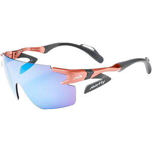 Airfly エアフライ鼻パッドがないスポーツサングラスAF-302 C-4WPピンク偏光ブルーピンクミラーワイドプロテクトレンズ装着マルチスポーツ サングラス(af302c4wp)