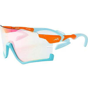 Airfly エアフライ鼻パッドがないスポーツサングラスAF-306 C-4REオレンジマット 調光パープルミラーレンズ装着マルチスポーツ サングラス(af306c4)