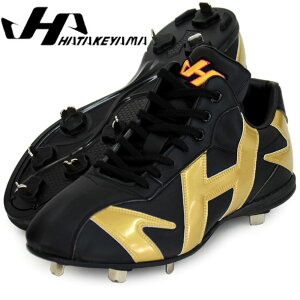 樹脂底 カラー スパイク クォーターカット【HATAKEYAMA】ハタケヤマ 野球スパイク(KT-SP3 BLK/GLD)