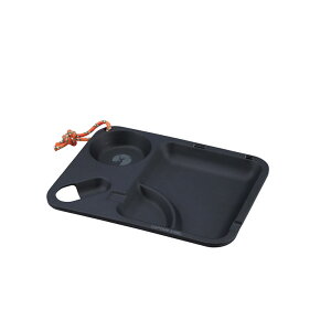CAPTAIN STAG(キャプテンスタッグ)TAKE-FIBER ランチプレートスクエア2cm(ブラック)トレッキング キャンプ用品 食器 フォーク スプーン(UP2675)