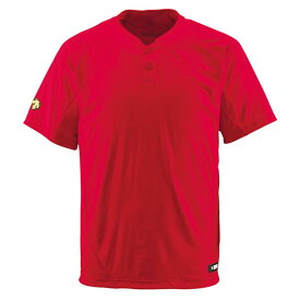 デサント DESCENTE2ボタンTシャツ野球 ソフト 半袖Tシャツ(DB201-RED)
