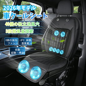 ＼75%OFFクーポン→6495円／【1年保証】クールシート 車 シートクーラー 車用クールシート 8ファン送風 48個送風穴 クールカーシート エアーカーシート 3段階風量調節 エアクッション DC12V USBポート2口 通気性 メッシュ ブラック 夏 車内暑さ対策 運転席 助手席 猛暑対策