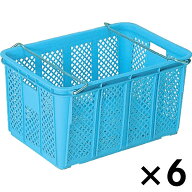 サンコー サンテナーA＃80　ハンドル付　ライトブルー ×6個セット【メーカー直送・代引不可】【法人限定…