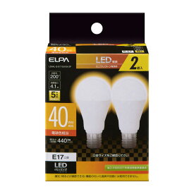 ELPA　LED電球　E17　40w相当　電球色　2個 家電 電球 LED電球 ビバホーム