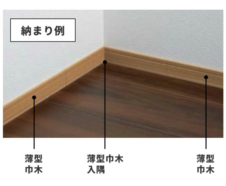 楽天市場】大建工業 ダイケン DAIKEN 薄型巾木入隅 4本入 : ビバ建材 