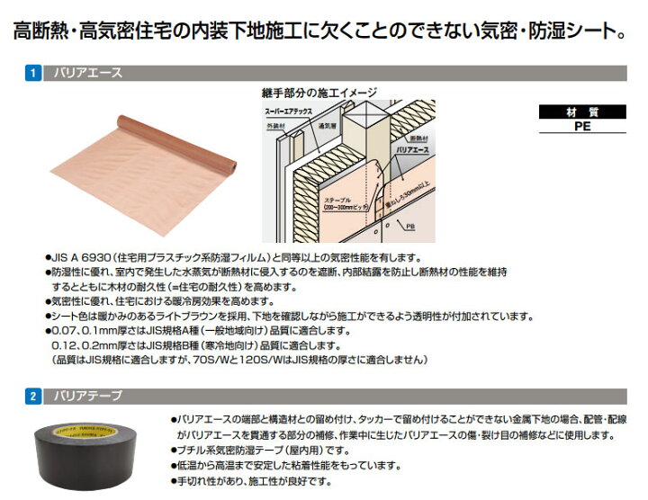 楽天市場】【送料無料】フクビ 気密防湿テープ（屋内用） バリアテープ 