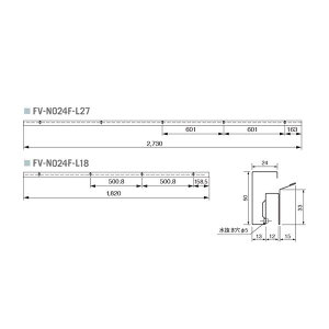 VCށihΔFij | VCށi[^Cvj45ω΍\Fi 铌eNm 6{ FV-N024F-L18 @ 1,820 mm 
