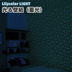 LL-7332 壁紙 光る壁紙 蓄光 星柄 子供部屋 寝室 リリカラ のりなし のり付き壁紙