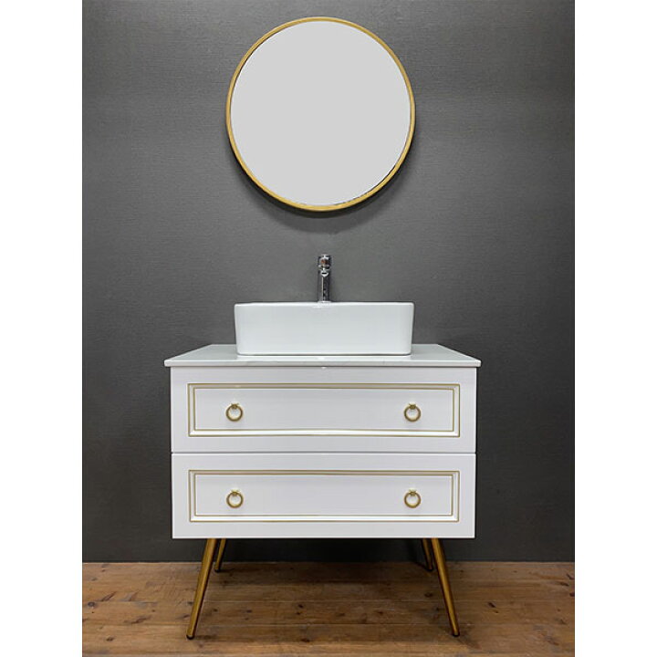 楽天市場 洗面台アンティーク おしゃれ 洗面化粧台 Mkc Mk F1w ビバ建材通販