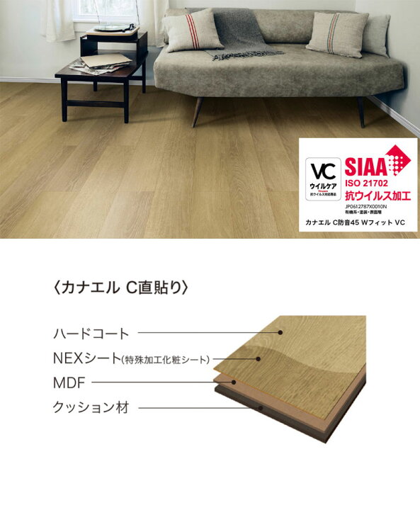 楽天市場】ノダ NODA 床材 フローリング カナエル C直貼り 143×900 