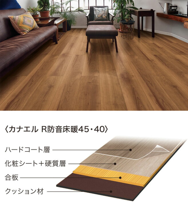 楽天市場】ノダ NODA 床材 フローリング カナエル R防音床暖45 143×900 