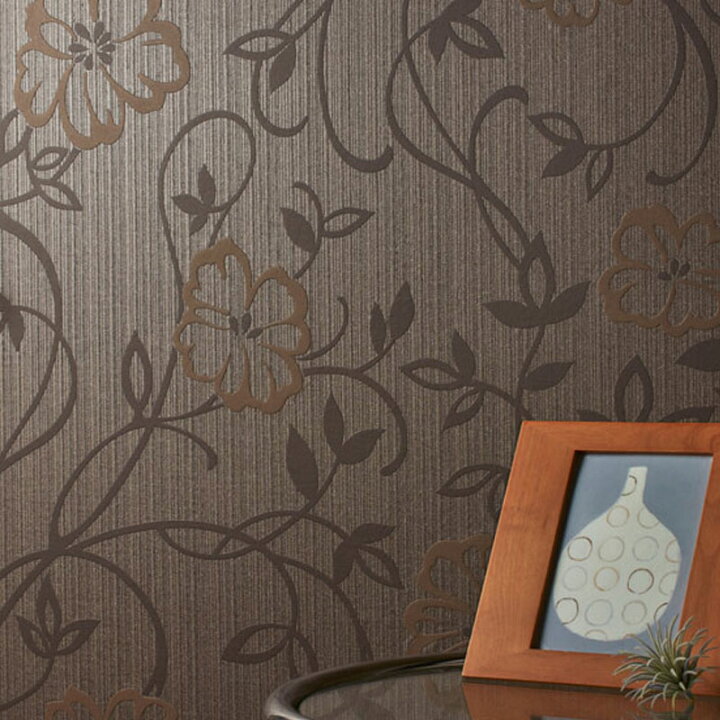 楽天市場 壁紙 ブラウン 茶系 フラワー 花柄 のり付き のりなし シンコール ベスト クロス 9781 ビバ建材通販