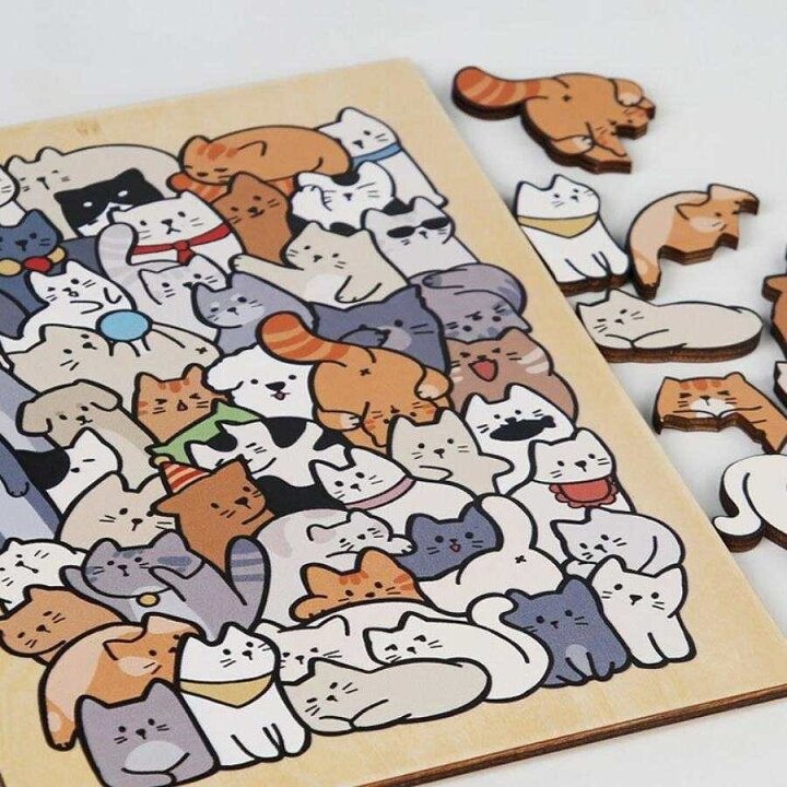 楽天市場】パズル 50ピース 木製 パズル 子供 動物 1点 3点セット 猫 