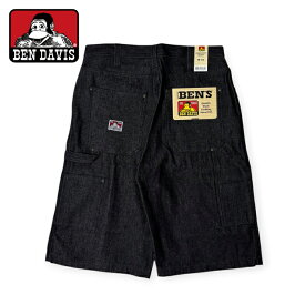 ★定価11,000円★30％ OFF SALE★ 【BEN DAVIS】 BEN DAVIS CARPENTER SHORTS - BLACK DENIM - ブラックデニム ベンデイビス ショーツペインター デニム ワークパンツ ワイドパンツ USA企画 カリフォルニア直輸入 カリフォルニア ストリート メンズ
