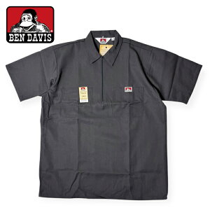 �yBEN DAVIS�z BEN DAVIS SHORT SLEEVE 1/2 ZIP SHIRT - CHARCOAL - �`���R�[�� �x���f�C�r�X �n�[�t�W�b�v�V���c USA��� �J���t�H���j�A���A�� �J���t�H���j�A �X�g���[�g �����Y