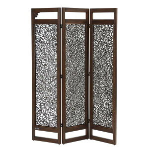 サンフラワーラタン ACP333KA 3連パーティション 幅40cm 高さ160cm 3枚 チーク無垢材×ラタン 完成品 快適 涼しい アジアンテイスト 送料込み