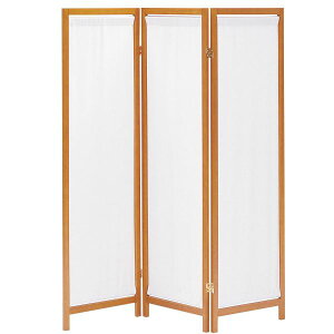 UTILITY 弘益 木製スクリーン 帆布 3連 HT-3 BR 幅44(×3) 奥行2 高さ150cm 天然木パイン材 折りたたみ 送料込み