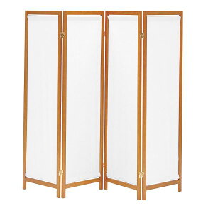 UTILITY 弘益 木製スクリーン 帆布 4連 HT-4 BR 幅44(×4) 奥行2 高さ150cm 天然木パイン材 折りたたみ 送料込み