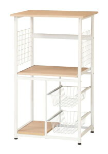 UTILITY 弘益 KR-600 NA キッチンラック 幅60cm 奥行46cm 高さ100cm 組立式 MDF スチール 送料込み