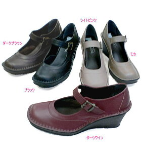 In Cholje(インコルジェ)・足に優しい靴 厚底ウェッジ 甲バンドシューズ(2006)  靴 レディース 婦人靴●送料無料