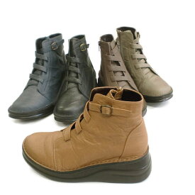 ◆ In Cholje（インコルジェ）　足に優しい靴　本革！サイドジップショートブーツ（8718）日本製　 靴　レディース　婦人靴●送料無料