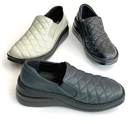 ◆ In Cholje（インコルジェ）　足に優しい靴　サイドゴア　キルティングスリッポンシューズ（8769） 日本製　 靴　レディース　婦人靴●送料無料