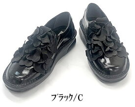 In Cholje（インコルジェ） 足に優しい靴　フラワーモチーフローヒール　エナメルシューズ（8632）日本製　 靴　レディース　婦人靴●送料無料
