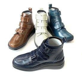 In Cholje（インコルジェ）足に優しい靴　発色プルアップレザー　ストラップベルトブーツ（8748G） 　 靴　レディース　婦人靴●送料無料