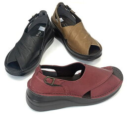 In Cholje（インコルジェ） 足に優しい靴　オープントゥ　クロスレザーシューズ（7006）　 靴　レディース　婦人靴 ●送料無料