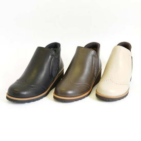 ・◆【Miss Kyouko】ミスキョウコ 4E ウィングチップサイドゴアブーツ 4102　日本製　 靴　レディース　婦人靴 ●送料無料
