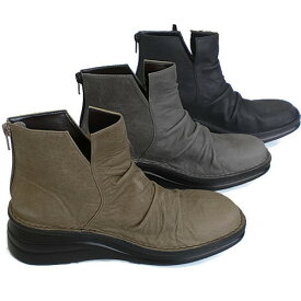 In Cholje（インコルジェ）足に優しい靴　本革！　サイドVカットショートブーツ（8411）日本製　 靴　レディース　婦人靴●送料無料