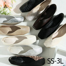 【9日19:59までTIMEセール＆クーポンで2422円】新色発売!26年春新色 Vivian フラットシューズ レディース パンプス バブーシュ スクエアトゥ ぺたんこ ローヒール フラット ブラック 黒 プラチナ メタリック 3L 25.0 V1495AL