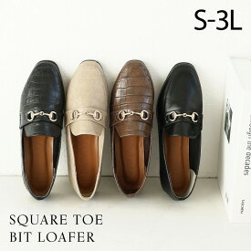 【11日9:59まで全品20%OFFクーポン】26年春再販 Vivian ローファー レディース 痛くない ビットローファー フラット ペタンコ スクエアトゥ 疲れにくい 大きいサイズ ブラック 通勤 オフィス 通学 V2840ATI