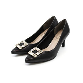【9日9:59まで全品20％OFFクーポン】 Vivian パンプス 結婚式 痛くない 7cm ヒール ビジュー モチーフ サテン シルバー ゴールド ブラック パーティ グリッター きれいめ 大きいサイズ 小さい 謝恩会 ママスーツ ラメ 走れる 柔らかい J7318AL