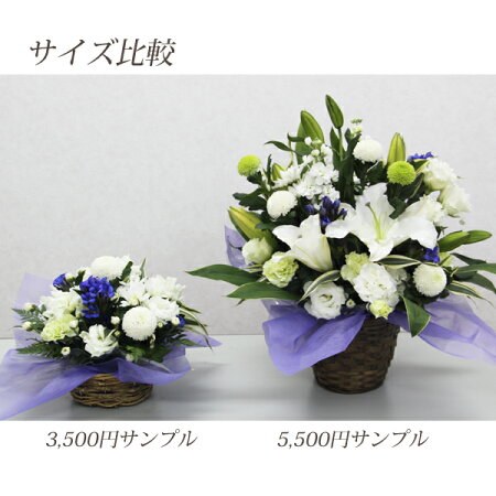 ★土日祝もあす楽★花お供えお悔やみアレンジメントおまかせ(5,500円)【送料無料】お彼岸お盆初盆生花フラワーアレンジメントフラワーギフトボリュームお花葬儀枕花命日仏花供花即日ペットお悔み花百合ゆり電報贈答バスケットカゴ花屋