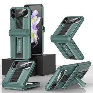 Samsung Galaxy Z Flip4 5G �P�[�X �܂肽���݌^ Android �X�}�z�A�N�Z�T���[ PC �v���X�`�b�N�� �T���X�� CASE �ϏՌ� �y�� �����₷�� ���킢�� �S�ʕی� �X�^���h�@�\ ������� �J�b�R���� �Ռ��ɋ���