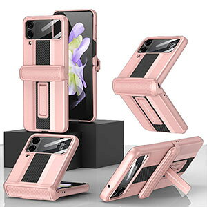 Samsung Galaxy Z Flip4 5G �P�[�X �܂肽���݌^ Android �X�}�z�A�N�Z�T���[ PC �v���X�`�b�N�� �T���X�� CASE �ϏՌ� �y�� �����₷�� ���킢�� �S�ʕی� �X�^���h�@�\ ������� �J�b�R���� �Ռ��ɋ���