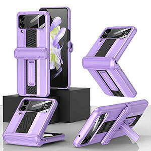 Samsung Galaxy Z Flip4 5G �P�[�X �܂肽���݌^ Android �X�}�z�A�N�Z�T���[ PC �v���X�`�b�N�� �T���X�� CASE �ϏՌ� �y�� �����₷�� ���킢�� �S�ʕی� �X�^���h�@�\ ������� �J�b�R���� �Ռ��ɋ���