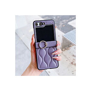 Samsung Galaxy Z Flip5 5G �P�[�X �܂肽���݌^Android�X�}�z�A�N�Z�T���[ PC&PU���U�[ 2�d�\�� �w�ʃ��U�[�� CASE �ϏՌ� �y�� �����h�~ �w��h�~ �������H �����O�u���P�b�g�t�� �����₷�� �S�ʕی� 