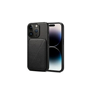 Apple iPhone 15 15 Plus 15 Pro 15 Pro Max �P�[�X �J�o�[ TPU&PU���U�[ �A�b�v�� CASE �X�^�C���b�V���ȃf�U�C�� �ϏՌ� �X�^���h�@�\ �J�[�h���[ �����������ӂ� ������� �J���t�� �J�b�R���� �����₷