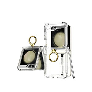 Samsung Galaxy Z Flip5 5G �P�[�X �܂肽���݌^Android�X�}�z�A�N�Z�T���[ TPU �N���A�P�[�X �y�� ��G�蔲�Q �T���X�� �M�����N�V�[ CASE �ϏՌ� �����₷�� �����O�u���P�b�g�t�� �J�b�R���� ���� �X