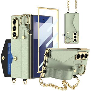 �T���X�� �M�����N�V�[ Samsung Galaxy Z Fold8 Ultra 5G �P�[�X �J�o�[ PU���U�[+�����K���X �����O�t�� �X�^���h�@�\ �J�[�h���[ �X�g���b�v�t�� CASE �ϏՌ��J�o�[ �Ռ��h�~ �J�b�R���� ����h�~ ��