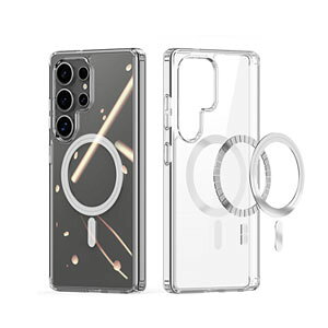 Samsung Galaxy S25 Ultra P[X lϏՌ NA Jo[ یP[X TPU+PCf CASE  n[hP[X }Olbgz@\t Ռɋ ֗ p lC TX MNV[ S25 Eg