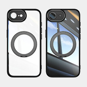 Apple iPhone 17e �P�[�X �N���A �ϏՌ� �J�o�[ �^�t�Ŋ�� TPU+PC�f�ސ� �X�^���h�@�\�t�� �X�g���b�v�z�[���t�� ���� �Ռ��z�� �����h�~ �������� ������� �J�b�R���� �l�C �Ռ��ɋ��� �A�b�v�� 