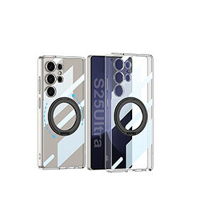 Samsung Galaxy S25 Ultra �P�[�X �l���ϏՌ� �N���A �J�o�[ �ی�P�[�X TPU+PC�f�� CASE ������� �����O�t�� �X�^���h�@�\ �Ռ��ɋ��� �֗� ���p �l�C �T���X�� �M�����N�V�[ S25 �E���g�� �P�[�X �w��