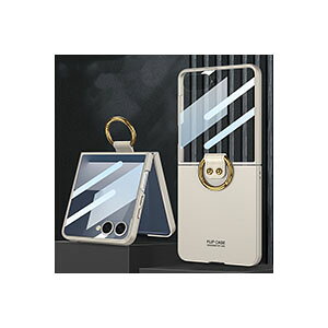Samsung Galaxy Z Flip7 �P�[�X �ϏՌ� �J�o�[ �܂肽���݌^ �����O�t�� �X�}�z�A�N�Z�T���[ PC+�����K���X �Ռ��z�� �y�� �����₷�� ���p �֗����̍��� �l�C �������� ������� �T���X�� �M�����N