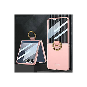 Samsung Galaxy Z Flip7 �P�[�X �ϏՌ� �J�o�[ �܂肽���݌^ �����O�t�� �X�}�z�A�N�Z�T���[ PC+�����K���X �Ռ��z�� �y�� �����₷�� ���p �֗����̍��� �l�C �������� ������� �T���X�� �M�����N